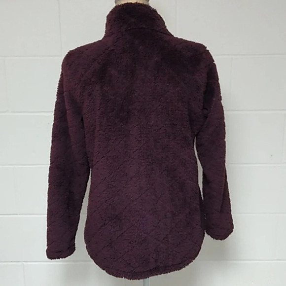 ST. JOHNS BAY ZIP UP TEDDY JACKET WITH CUT DIAMOND PATTERN, PURPLE - Picture 2 of 9